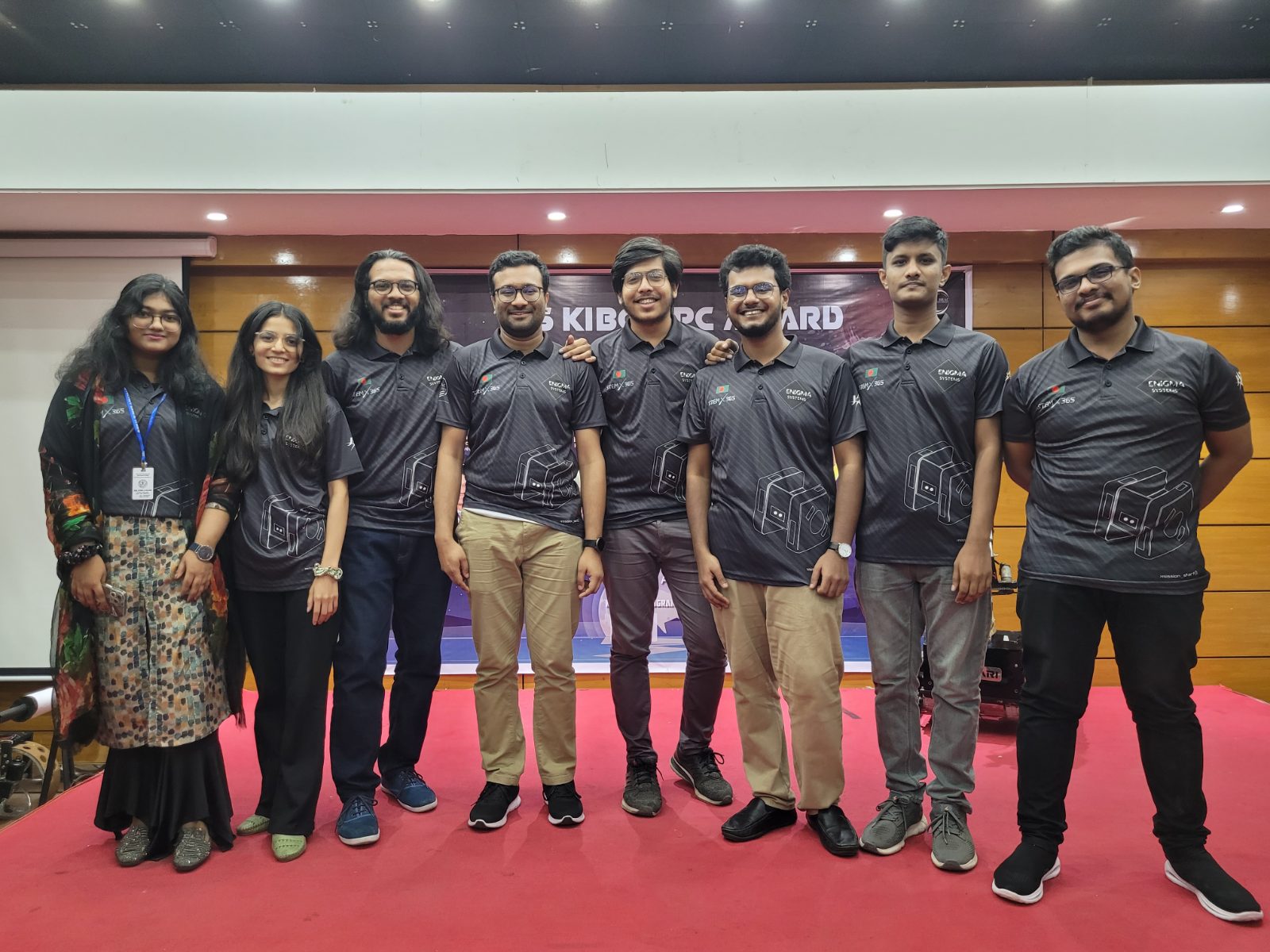 Team Enigma Systems on stage at the KIBO RPC award ceremony, August 2022